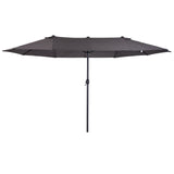 easycomfort easycomfort ombrellone parasole da giardino esterno tessuto poliestere grigio