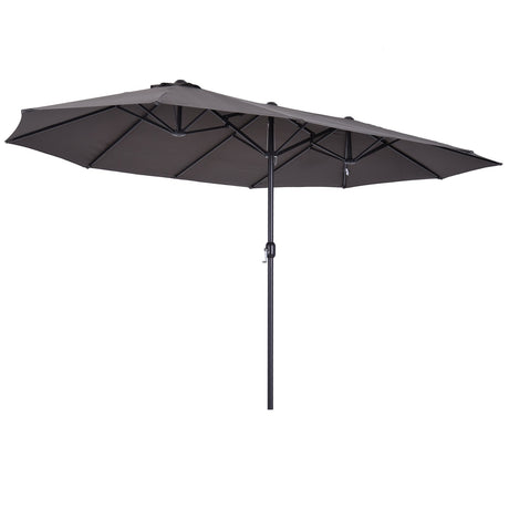 easycomfort easycomfort ombrellone parasole da giardino esterno tessuto poliestere grigio