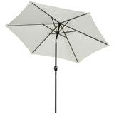 easycomfort easycomfort ombrellone da giardino inclinabile spiaggia alluminio e poliestere bianco 2.7 2.35m