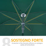 easycomfort easycomfort ombrellone da esterno giardino terrazza portatile 220cm con tettuccio inclinabile in poliestere verde scuro