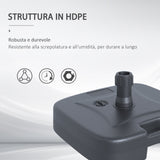 easycomfort easycomfort base per ombrellone riempibile con acqua e sabbia hdpe nero 46x45x26 cm