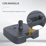 easycomfort easycomfort base per ombrellone riempibile con acqua e sabbia hdpe nero 46x45x26 cm