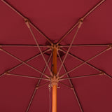easycomfort easycomfort ombrellone da giardino con tettuccio antivento in poliestere rosso e palo in legno 257x253cm