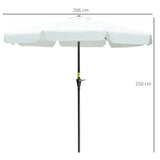 easycomfort ombrellone da giardino e terrazza o2.7x2.5 m rotondo con testa inclinabile e resistente ai raggi uv 50+ beige
