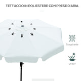 easycomfort ombrellone da giardino e terrazza o2.7x2.5 m rotondo con testa inclinabile e resistente ai raggi uv 50+ beige