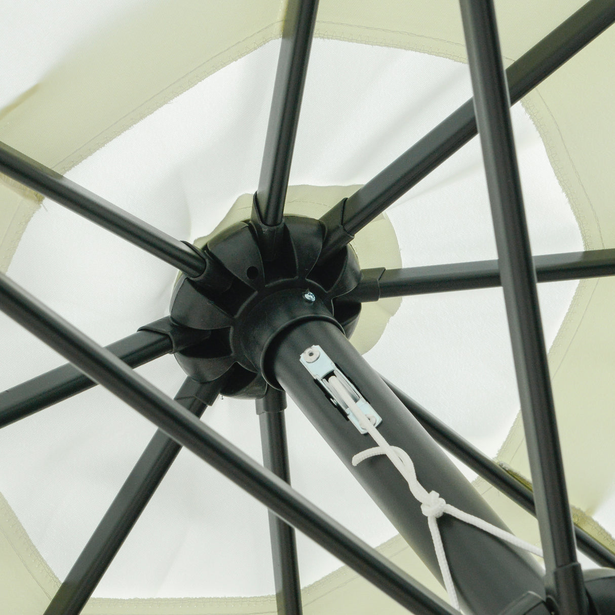 easycomfort ombrellone da giardino e terrazza o2.7x2.5 m rotondo con testa inclinabile e resistente ai raggi uv 50+ beige