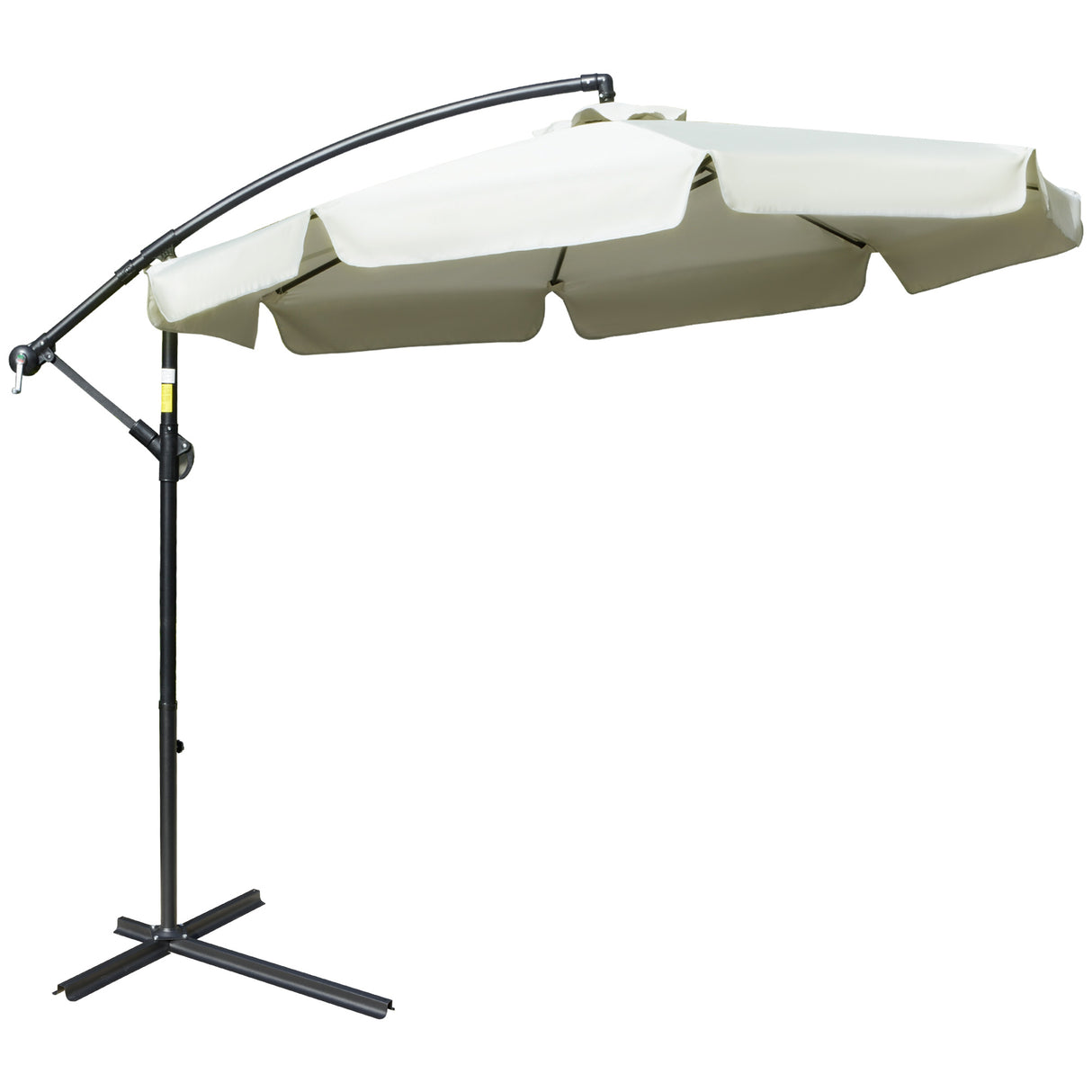 easycomfort ombrellone da giardino a braccio in metallo e poliestere con apertura a manovella o2.7x2.7 m beige