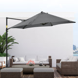 easycomfort ombrellone da giardino 2.6x2.5 m con rotazione a 360 e tettuccio ventilato in poliestere grigio