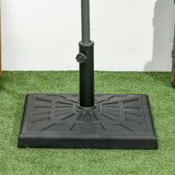 easycomfort base per ombrellone di 19kg e 51x51x32 cm in resina e acciaio per pali o32mm o38mm e o48mm nero