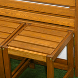 easycomfort easycomfort set da giardino 2 in 1 tavolo e sedie da giardino o panca da giardino per 2 persone color teak