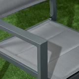 easycomfort easycomfort set da giardino 7 pezzi con tavolo allungabile e 6 sedie da giardino con seduta traspirante