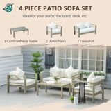 easycomfort easycomfort set giardino 4 pezzi con divanetto 2 poltrone e tavolino con cuscini sfoderabili oro