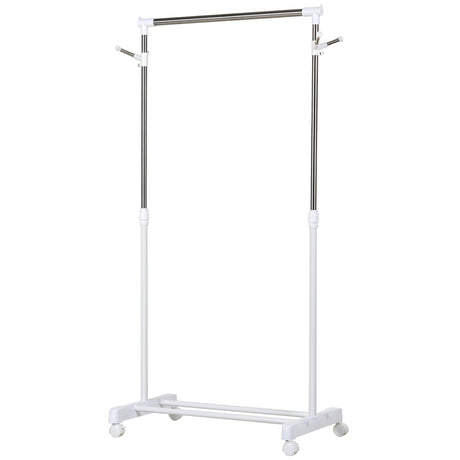 easycomfort easycomfort appendiabiti stender ad altezza regolabile con fondo portaoggetti e 4 ruote 68 5x42x87 145 cm