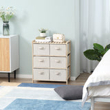 easycomfort easycomfort cassettiera con 6 cassetti in tessuto pieghevoli ed estraibili 59x28x70cm legnobeige