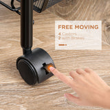 easycomfort easycomfort carrello da cucina a 3 livelli con cesti removibili e 4 ruote in acciaio e plastica pp 41 5lx26 5x63 cm nero