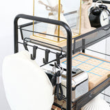 easycomfort easycomfort carrello da cucina a 3 livelli con cesti removibili e 4 ruote in acciaio e plastica pp 41 5lx26 5x63 cm nero