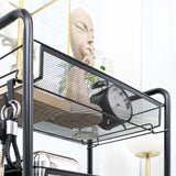 easycomfort easycomfort carrello da cucina salvaspazio a 5 livelli con cestini a rete in acciaio 45x26 5x106cm nero