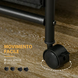easycomfort easycomfort appendiabiti da terra con mobile da 6 cassetti in tessuto e ripiano aperto 63 5x40x172 5 cm nero e marrone