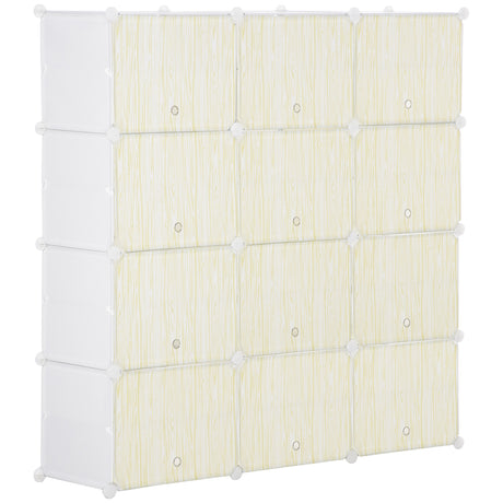 easycomfort easycomfort mobile scarpiera modulare salvaspazio 12 cubi in plastica pp e acciaio 125x32x125 cm