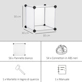 easycomfort easycomfort mobile scarpiera modulare salvaspazio 16 cubi 30x30x30 cm in acciaio e pp 125x32x125 cm trasparente