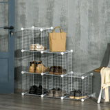 easycomfort easycomfort mobile scarpiera modulare salvaspazio 6 cubi 30x30x30 cm in acciaio e pp 94x32x94 cm bianco