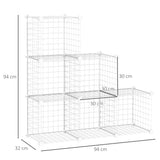 easycomfort easycomfort mobile scarpiera modulare salvaspazio 6 cubi 30x30x30 cm in acciaio e pp 94x32x94 cm bianco