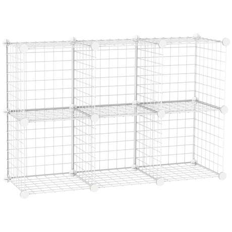 easycomfort easycomfort mobile scarpiera modulare salvaspazio 6 cubi 30x30x30 cm in acciaio e pp 94x32x94 cm bianco
