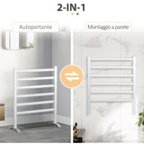 easycomfort scaldasalviette elettrico da 140w a 6 barre con temperatura 45 c 55 c in alluminio 69x36x90 cm argento