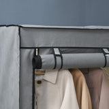easycomfort easycomfort armadio guardaroba portatile in tessuto non tessuto con 4 ripiani aperti e 2 appendini 118x49x170 cm grigio