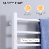 easycomfort easycomfort scaldasalviette elettrico a 8 barre con timer e controllo temperatura 50x45x80 cm bianco
