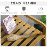 easycomfort easycomfort portabiancheria in legno di bambu con doppio cesto estraibile e ripiano a doghe 63 5x33x73cm grigio