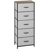 easycomfort easycomfort cassettiera 8 cassetti in tessuto rimovibili in legno e acciaio stile industriale 45x30x116cm