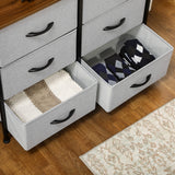 easycomfort easycomfort cassettiera 6 cassetti in tessuto rimovibili in legno e acciaio stile industriale 80x30x62 5cm