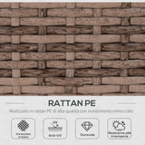 easycomfort salotto da giardino in rattan da 7 pezzi con tavolino e divano modulabile con cuscini grigio