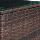 easycomfort easycomfort set mobili da giardino rattan pe da 3 pezzi 2 poltrone da esterno tavolino e cuscini marrone