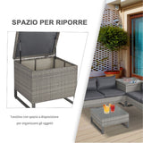 easycomfort easycomfort divano 3 posti da esterni in pe rattan con cuscini a righe grigio 173x68x78cm