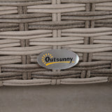 easycomfort easycomfort salotto da esterno in rattan pe da 8 pezzi set mobili da giardino salvaspazio con poltrone tavolini e sgabelli grigio