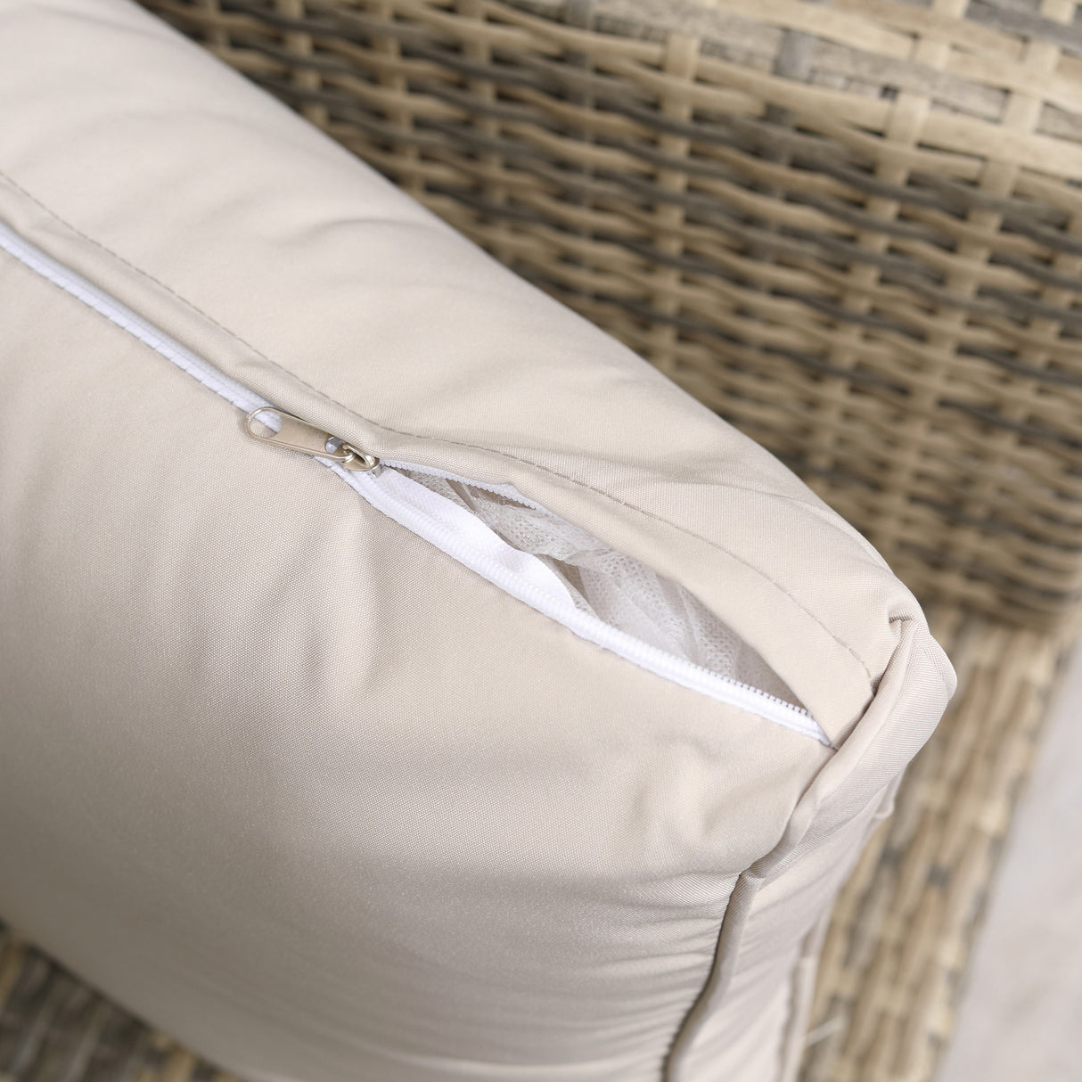 easycomfort easycomfort set mobili da giardino 6 pezzi in rattan con divani poltrone e tavoli contenitore beige
