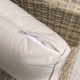easycomfort easycomfort set mobili da giardino 6 pezzi in rattan con divani poltrone e tavoli contenitore beige