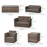 easycomfort mobili da giardino 6 pezzi in rattan divani poltrone tavoli contenitore