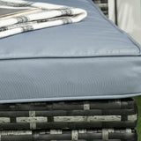 easycomfort easycomfort salotto da giardino con divanetto chaise longue e tavolino in rattan pe con cuscini grigio