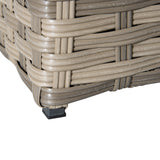 easycomfort set salotto da giardino in rattan pe con divano 3 posti 2 poltrone 2 sgabelli e tavolo grigio
