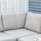 easycomfort easycomfort salotto da giardino 7 pezzi modulabile in rattan pe con cuscini beige