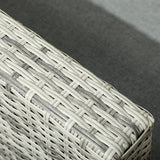 easycomfort easycomfort set da giardino 4pz in rattan grigio con tavolo ad altezza regolabile 2 poltrone reclinabili e divano 2 posti