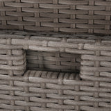 easycomfort set mobili da giardino esterno 9 pezzi tavolo con 4 sedie 4 poggiapiedi in rattan grigio
