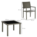 easycomfort set da esterni in rattan pe con tavolo e 4 sedie con cuscini grigio