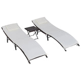 easycomfort easycomfort set 2 sdraio lettino e tavolino in pe rattan con cuscini rimovibili marrone crema
