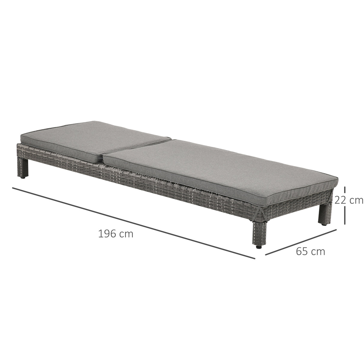 easycomfort easycomfort set 2 sdraio da giardino in pe rattan con cuscino imbottito grigio