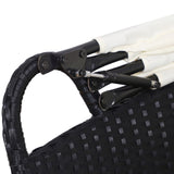 easycomfort easycomfort set 4 pzi divano circolare da giardino mobili componibili rattan nero tettuccio e cuscini beige 180x175x147cm