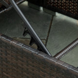 easycomfort easycomfort lettino prendisole in rattan pe con schienale reclinabile su 5 posizioni 195x68x31cm marrone